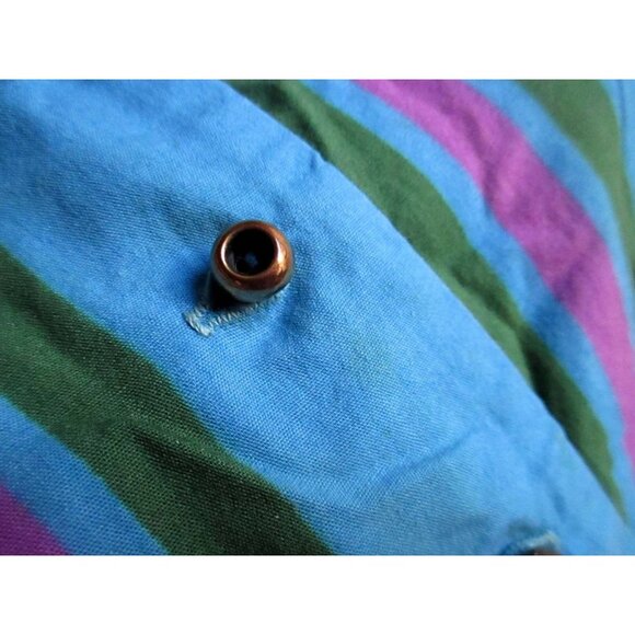 Vintage J. Harlan Originals Womens Striped Button-Front Dress With 3/4 Sleeves - Picture 6 of 10